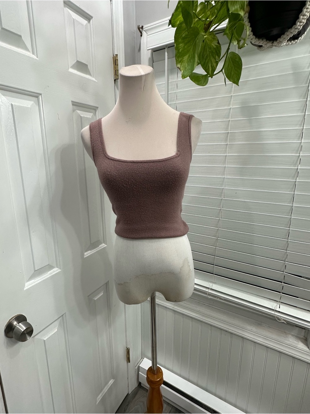 Abercrombie & Fitch Mauve Square Neck Knit Tank